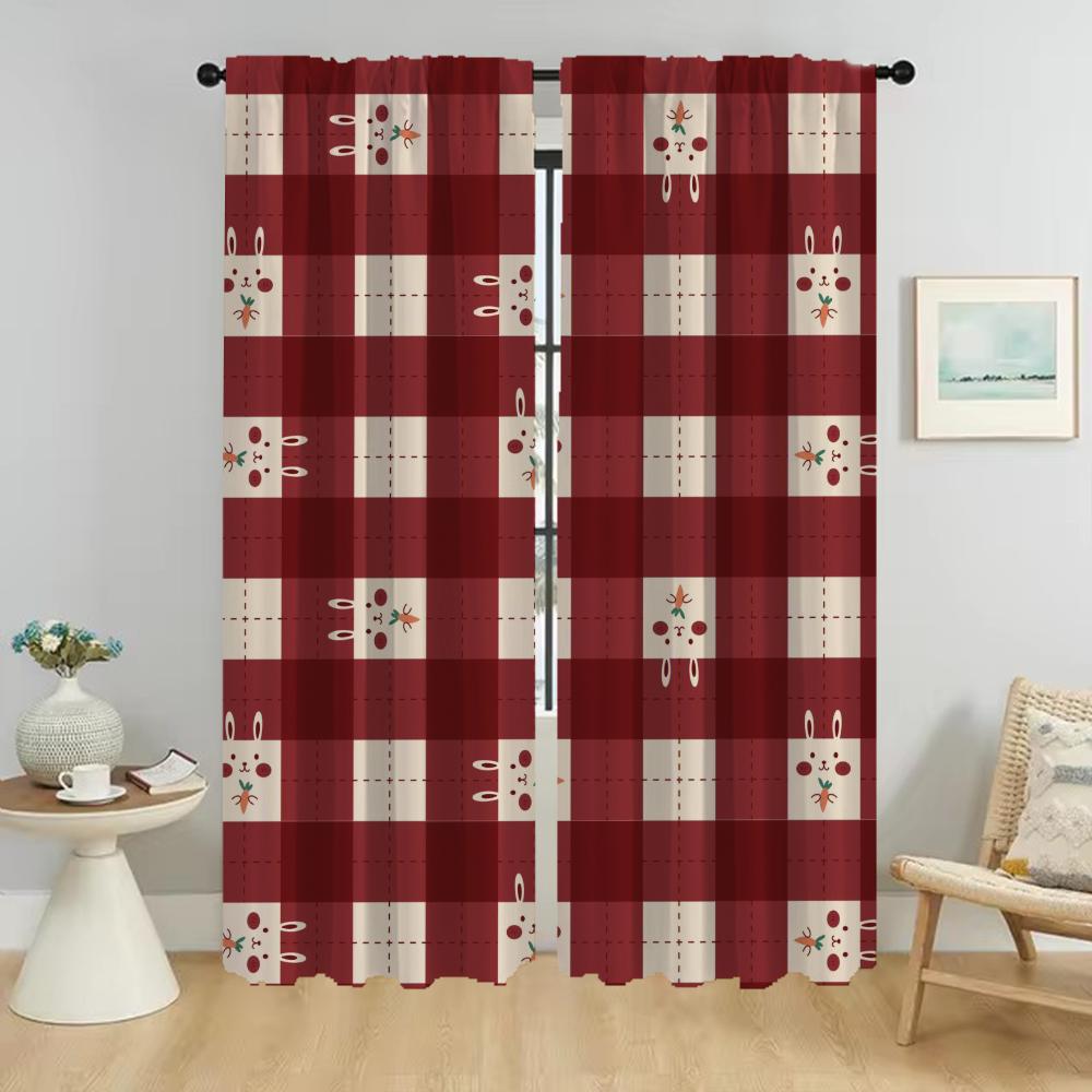Rabbit Curtains Living Room Curtain Home Interior Shades Partition Halloween Decoration Anti Mosquito Set Of 2 Made Polyester Great Decor