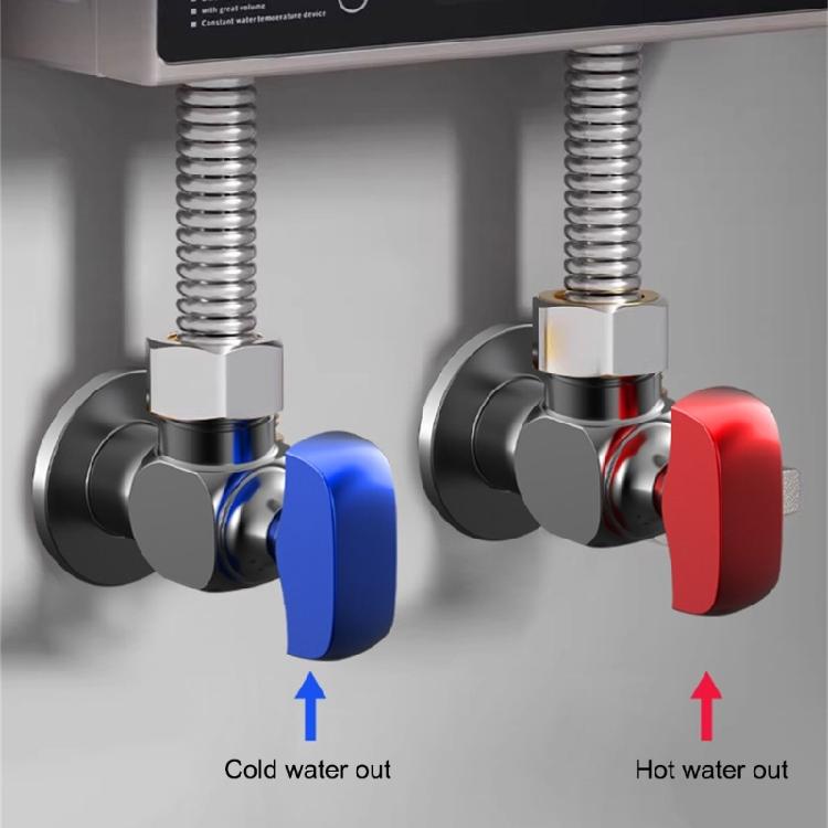 Bathroom High Flows Hot/Cold Water Shut Off Valves 1/2inch Turn Angle Stop Valves Metal Plumbing Fitting Easy to Install