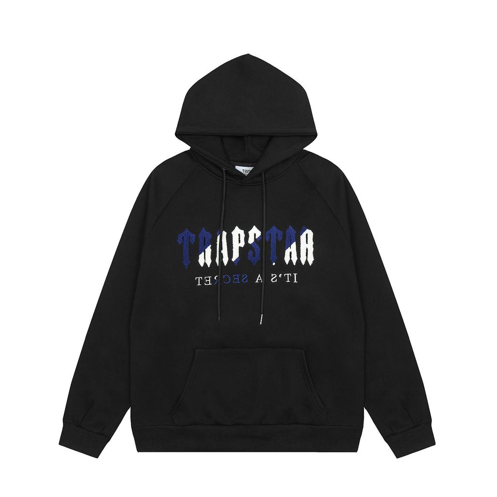 Trapstar Trendy Embroidered Hoodie Set: Unisex High Street Style with Plus Velvet Lining.