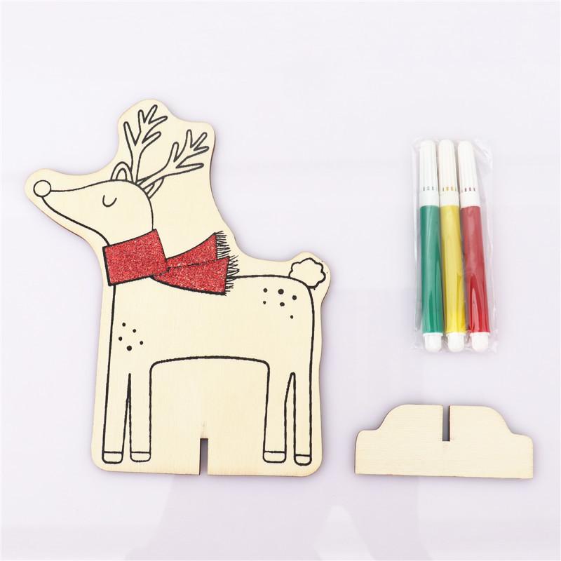 DIY Handmade Christmas Wooden Ornament Set - Educational Painting Toys for Kids