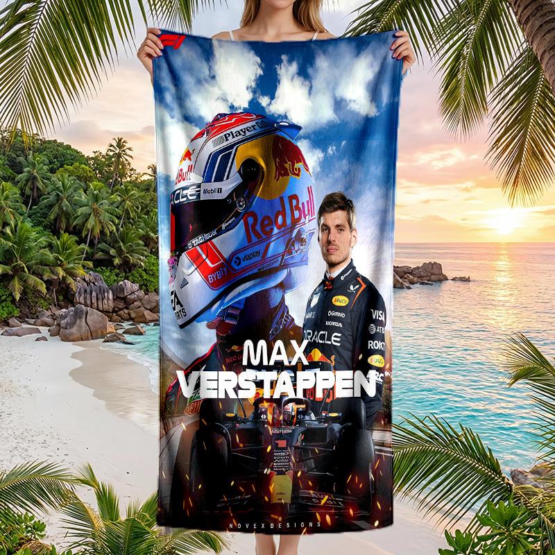Asciugamano da Spiaggia alla Moda Max Verstappen Portatile Morbido Asciugatura Rapida per Nuoto Campeggio Vacanze