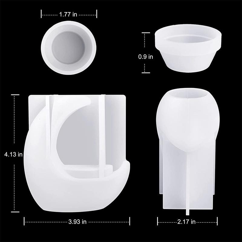 DIY Crystal Epoxy Resin Silicone Mold Half-moon Candlestick Ornament Silicone Mold Candle Holder Decoration Molds for Resin