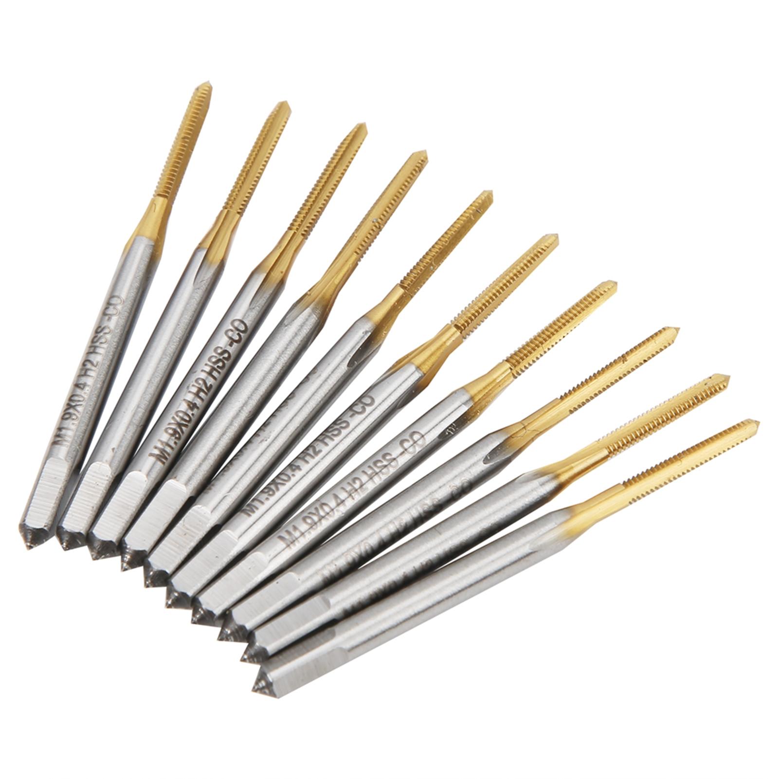 

Набор метчиков M1.9 x 0.4 из быстрорежущей стали с покрытием и крупной метрической резьбой