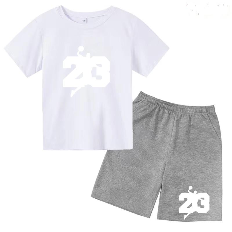 Basketball T-shirt Training Clothes Summer Children's Shirt + Shorts 2-piece Set Girls Boys Sports Casual Charming Top