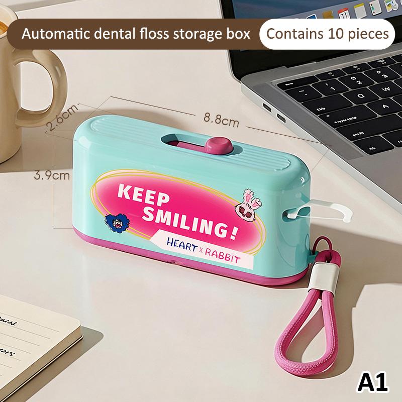 

Portable Dental Floss Storage Box Floss Dispenser With 10Pcs Floss Automatic Ejectable Floss Organiser Teeth Cleaning Oral Care A1