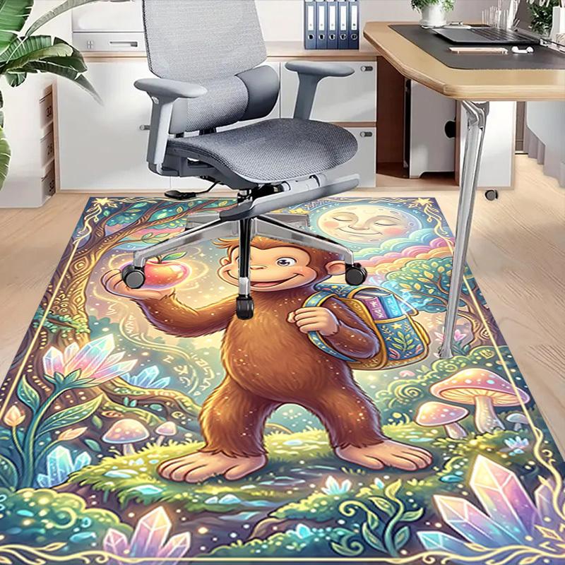 1PC Curious George Non-Slip Floor Carpet Compatible for Office&Living Room&Bedroom&Dining room - Soft & Pattern-G0364