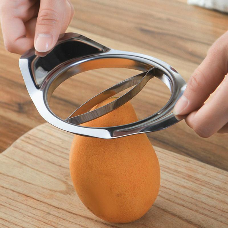 Household Fruit Corer Mango Slicer Mango Peeler Stainless Steel Mango Knife Fruit Cutting Tool Mango Cutter Corer Kitchen Tool