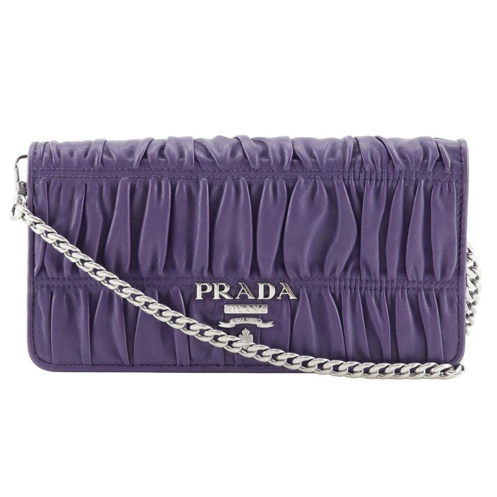 

PRADA Chain wallet Shoulder Bag 1DH044 2-way clutch VIOLA purple leather Women Used