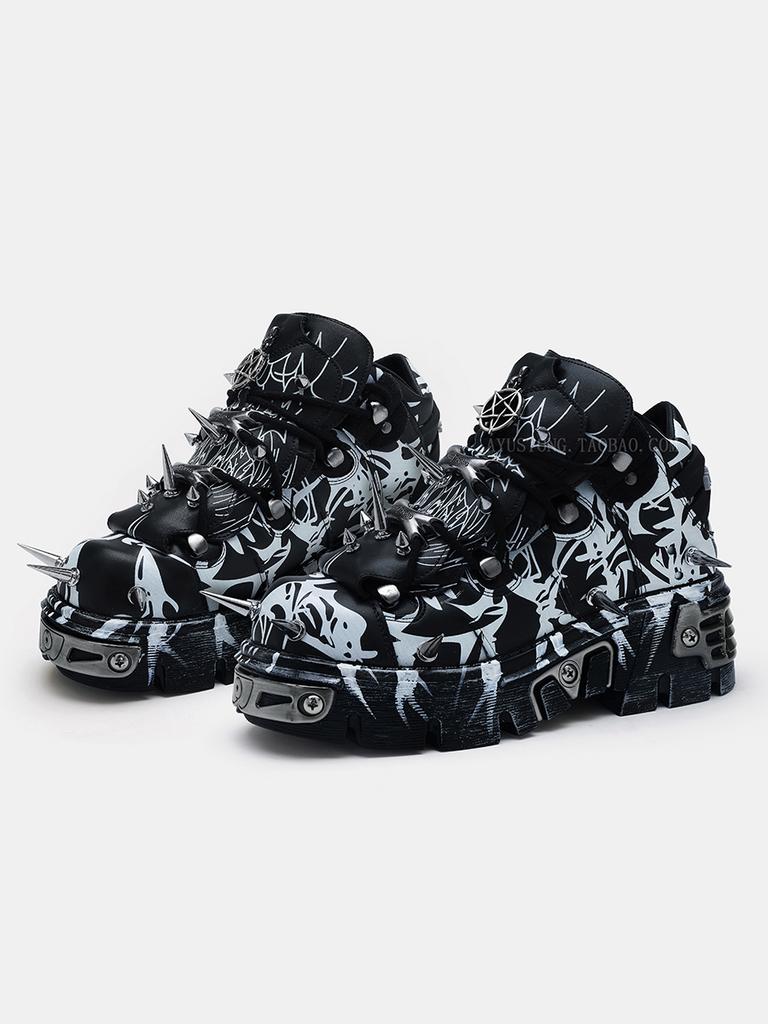 NEW Rivet Metal Decoration Thick Heel Ankle Boots Sexy Round Toe Mixed Colors New Arrivals Women Casual Shoes