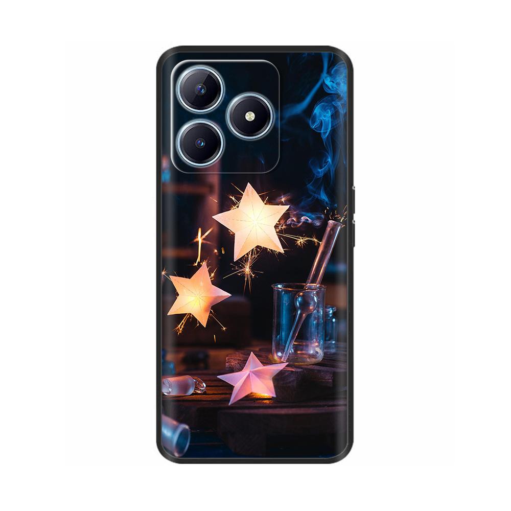 Case For Realme C63 Soft TPU Black Silicone Back Cover For RealmeC63 Cases Cute Protective Shell Painted Colorful Bumper Coque