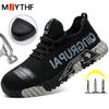 Fashion Men'S Safety Shoes Anti-Smash Anti Puncture Work Sneakers Steel Toe Shoes Anti Slip Wear-Resistant Indestructible Shoes