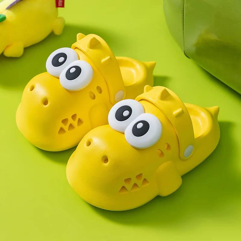 Милые детские тапочки с динозаврами для мальчиков и девочек — фото 6