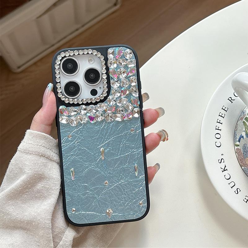 Leather Luxury Rhinestone Mobile Phone Case Is Suitable For Apple 17 Giant Good-Looking 14 Women'S Iphone16Promax Personality 15.
