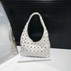 2025 Fashion Glossy PU Sense of Luxury Shoulder Bags Rivets Unique Design Personality Popularity Commute Tote Bags for Women