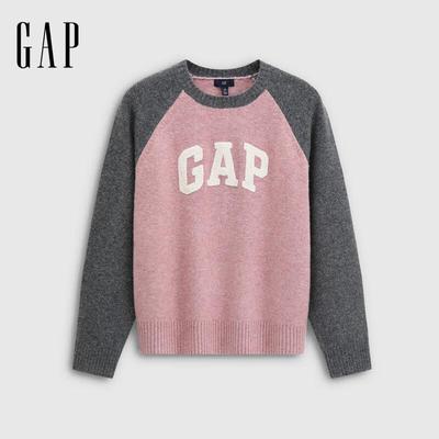 Women's Towel Embroidery Logo Loose Raglan Sweater