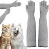 Pet Grooming Gloves (2-Pack) - Cat Grooming Arm Sleeves, Scratch- and Bite-Proof Arm Protectors