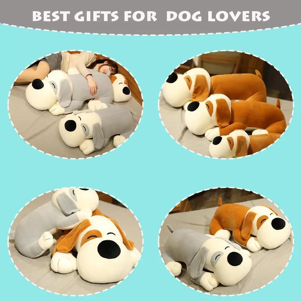 Almohada de Peluche Suave para Perros Abrazable Perros Peluche Cachorro Animales de Peluche Juguetes Muñeco Lindo para Abrazar Regalo de Navidad Cumpleaños para Niños Niños Niñas