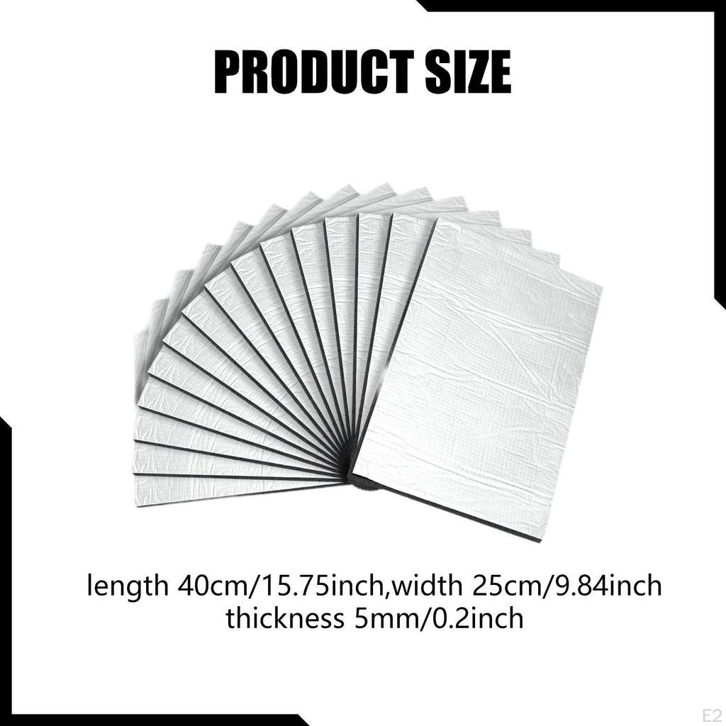 15 Stück Auto Schalldämmmatte Dämpfer Schaumstoff 25cm x 40cm Hitzeschutz Schalldämmung