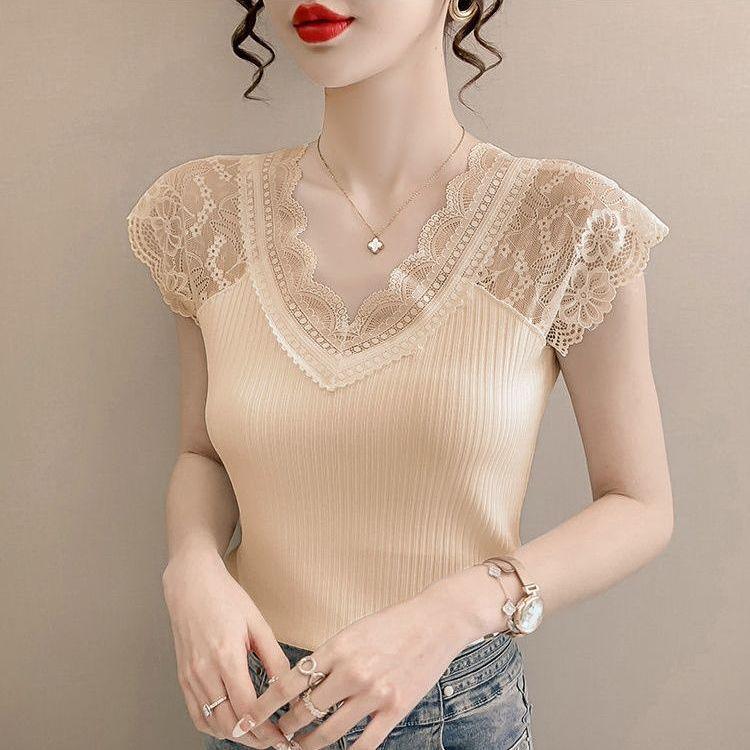 Plus Size Lace Trim V-Neck Summer Camisole - Women's Sleeveless Slim Fit Base Layer
