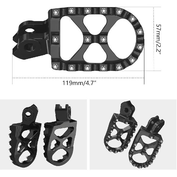 NICECNC Dirt Bike Billet Wide Foot Pegs Compatible with Suzuki RMZ250 2010-2018 RMZ450 2008-2018 RMX450Z 2010-2017,Aluminum CNC-machined