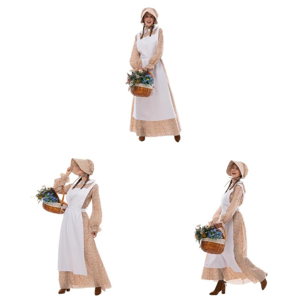 Halloween Rural Girls Costume For Women With Polyester Fabric And Fairy Tale Style For Cosplay Enthusiasts