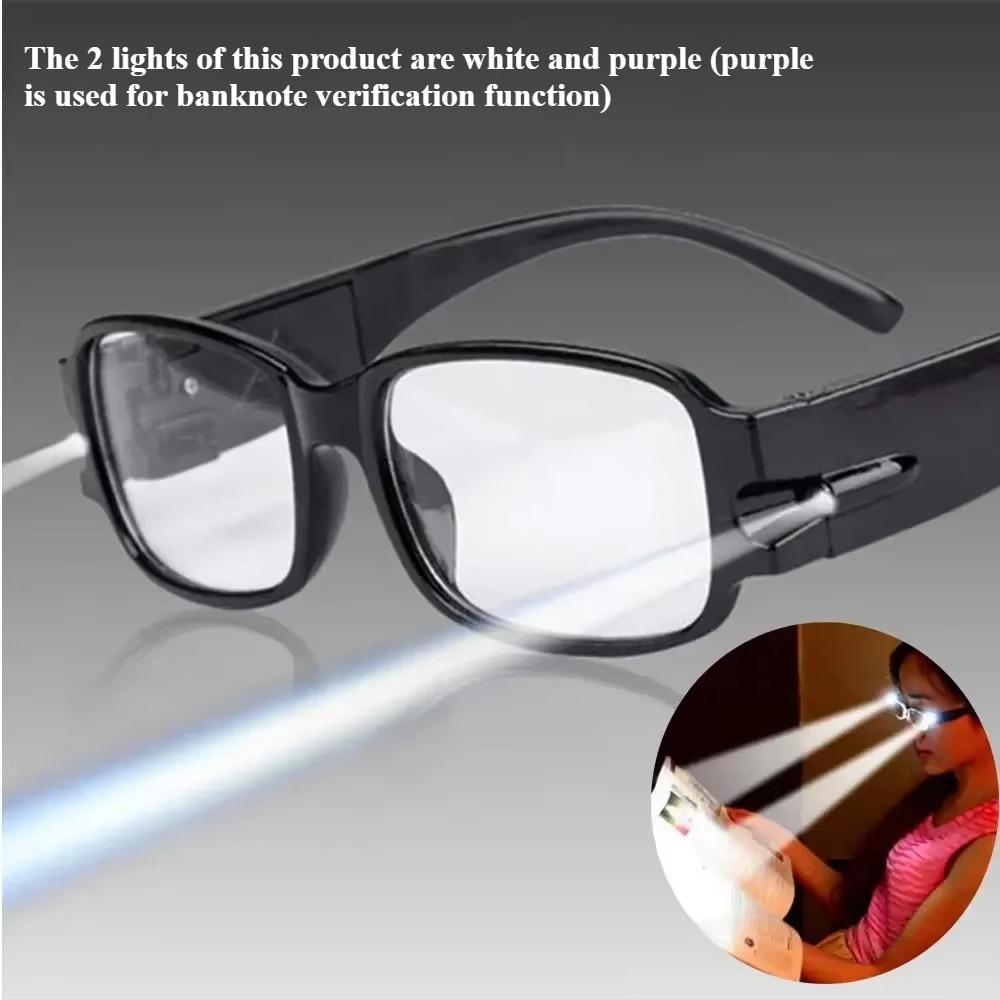 LED Reading Glasses Unisex Black HD Presbyopia Glasses for Farsightedness Comfortable Lightweight