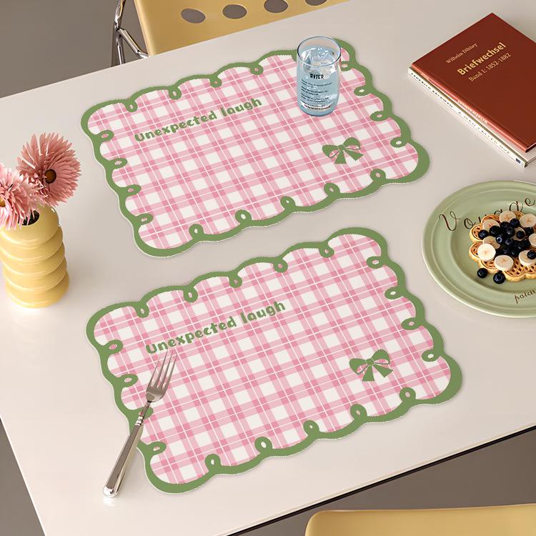 Fresh Plaid Diatomaceous Earth Anti-Scald Non-Slip Placemat
