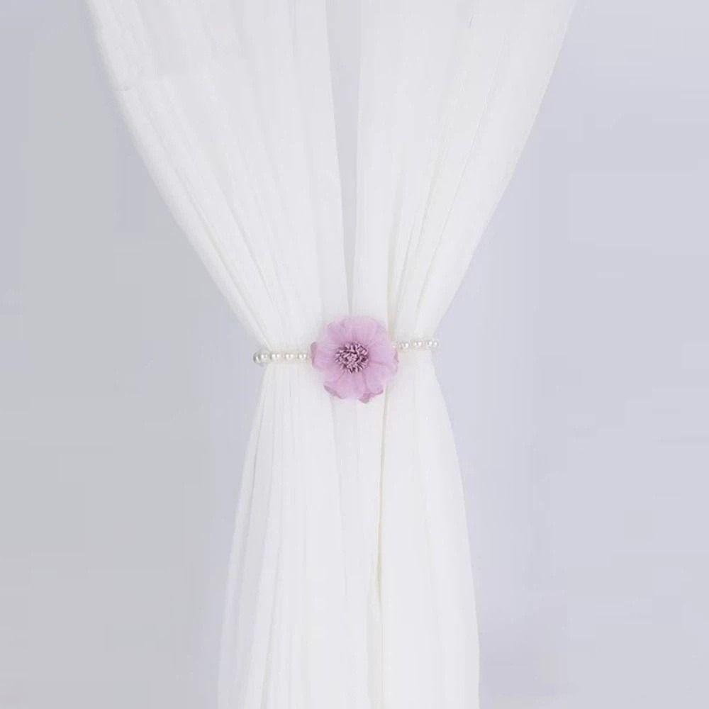 Flower Curtain Tiebacks Handmade Window Ties Creative Curtain Buckle  For Home Office Decorative