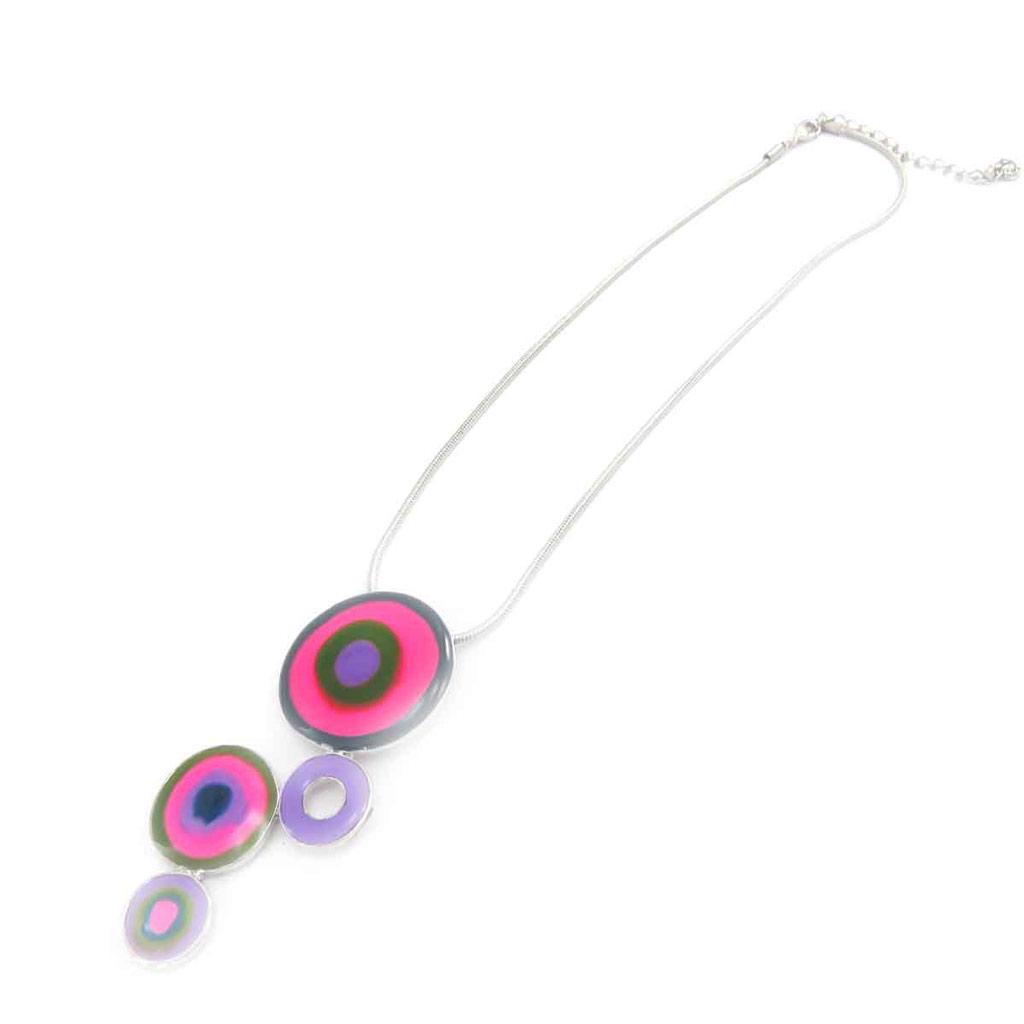 Les Trésors De Lily [J9197] - Pink Purple 'Coloring' Necklace