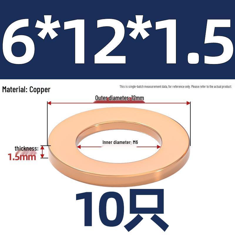 National Standard Red Copper Gasket Seal Ring and Flat Washer M3-M60mm for Marine Instruments