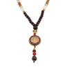 Handmade Nepal Buddhist Mala Bead Pendant Necklace Ethnic Wooden Jewelry Gifts for Women