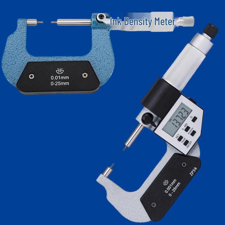 Blue Digital Small Head Micrometer with 2-3mm Probe for Spline Groove Measurement B Scale 0-25 mm