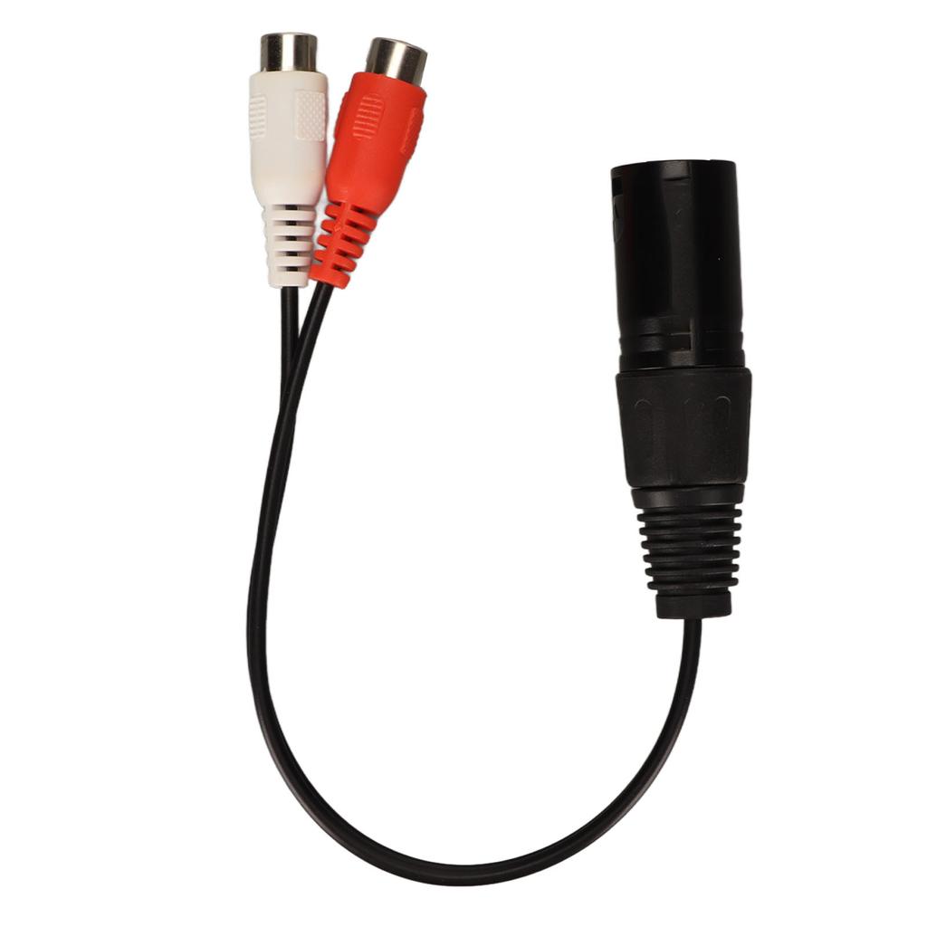 XLR Male to 2 RCA Female Y Splitter Cable 3 Pin 0.6 Feet Noise Reduction Sound Cord Adapter for Mixers Power Amplifiers
