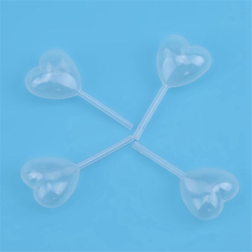 50 Pcs Heart Shaped Creative Plastic Dropper Cream Transfer Straws
