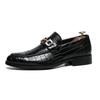 Designer Metal Buckle Loafers Men's Business Dress Casual Black Patent Leather Pointed-Toe Shoes Men's Loafers Slip-On
