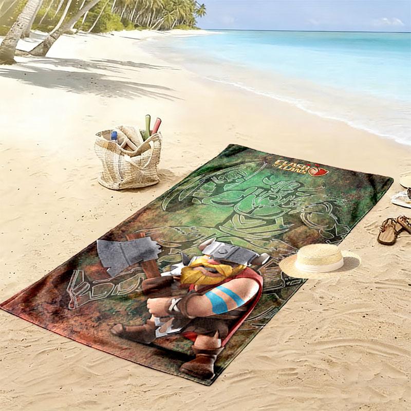 Clash of Clans game Print Beach Towel, Large Soft Quick Dry Towel for Beach Camping Swimming