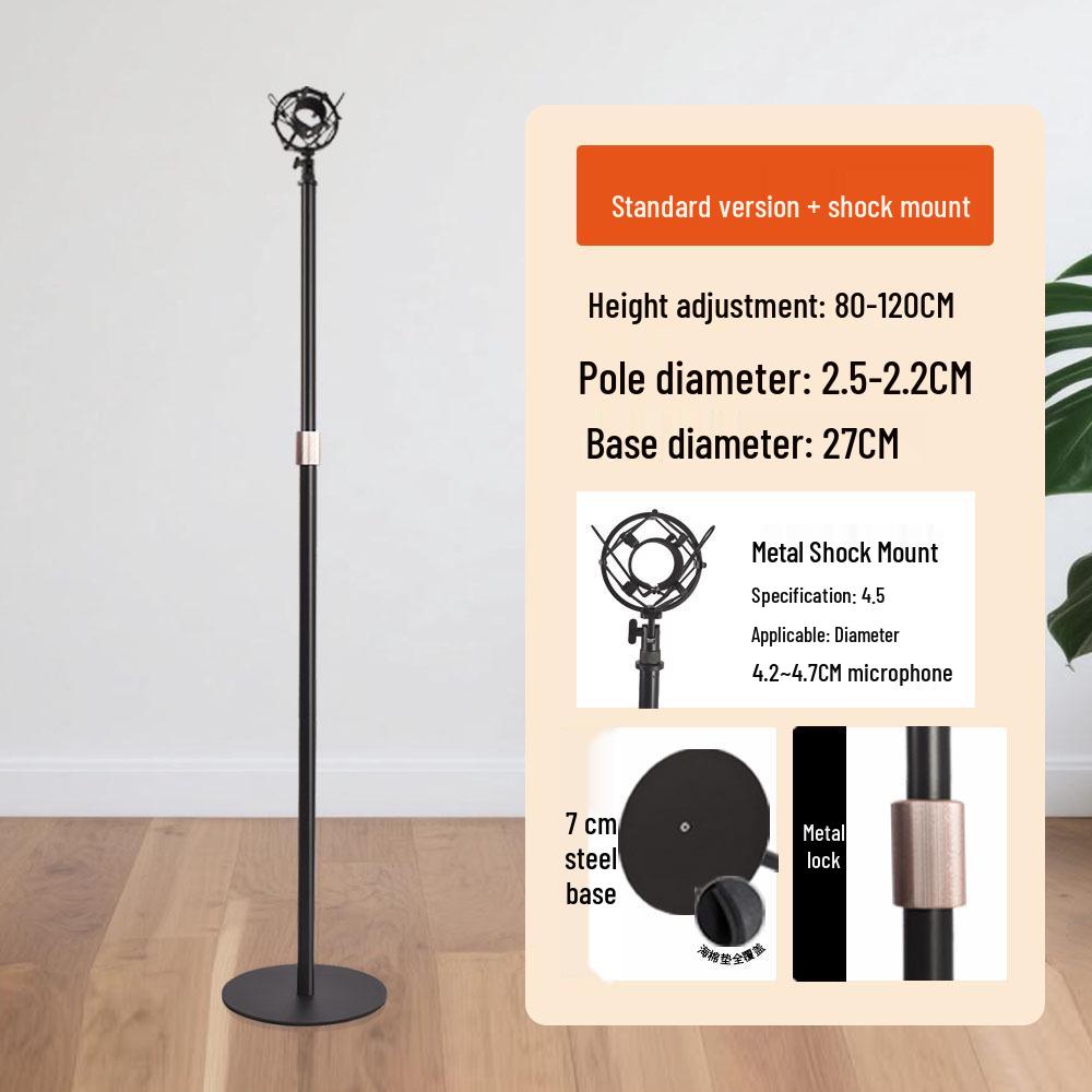 Adjustable Microphone Stand with Round Base for Stage and KTV Performances