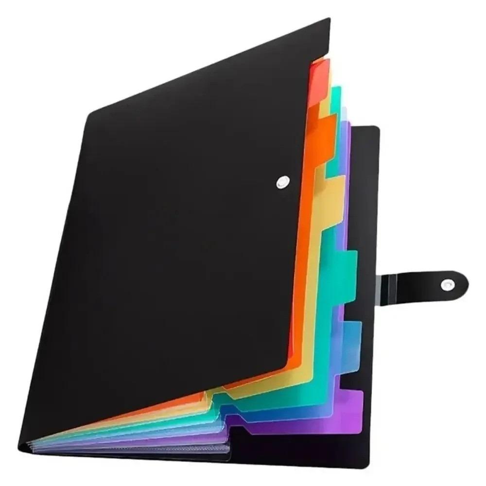 7-compartment A4 Classification File Bag Multi-layer Data Compilation Book Colorful PP Folder Desktop Organizer Accordion Case