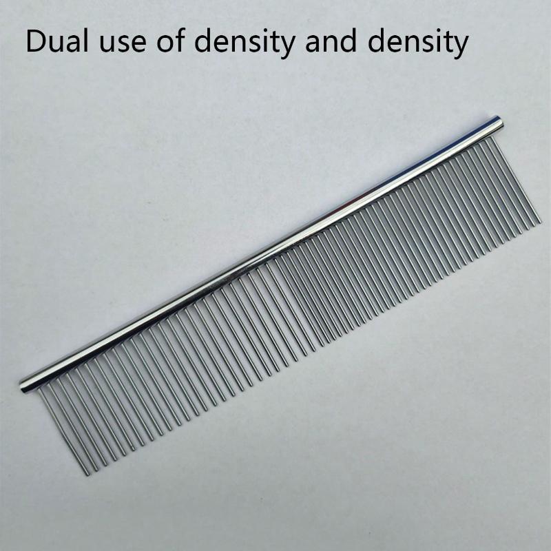 1pc Pet Metal Straightening Comb, Pet Grooming Detangling Brush, Dog Brush, Cat Brush, Electroplated Wide-Tooth Comb
