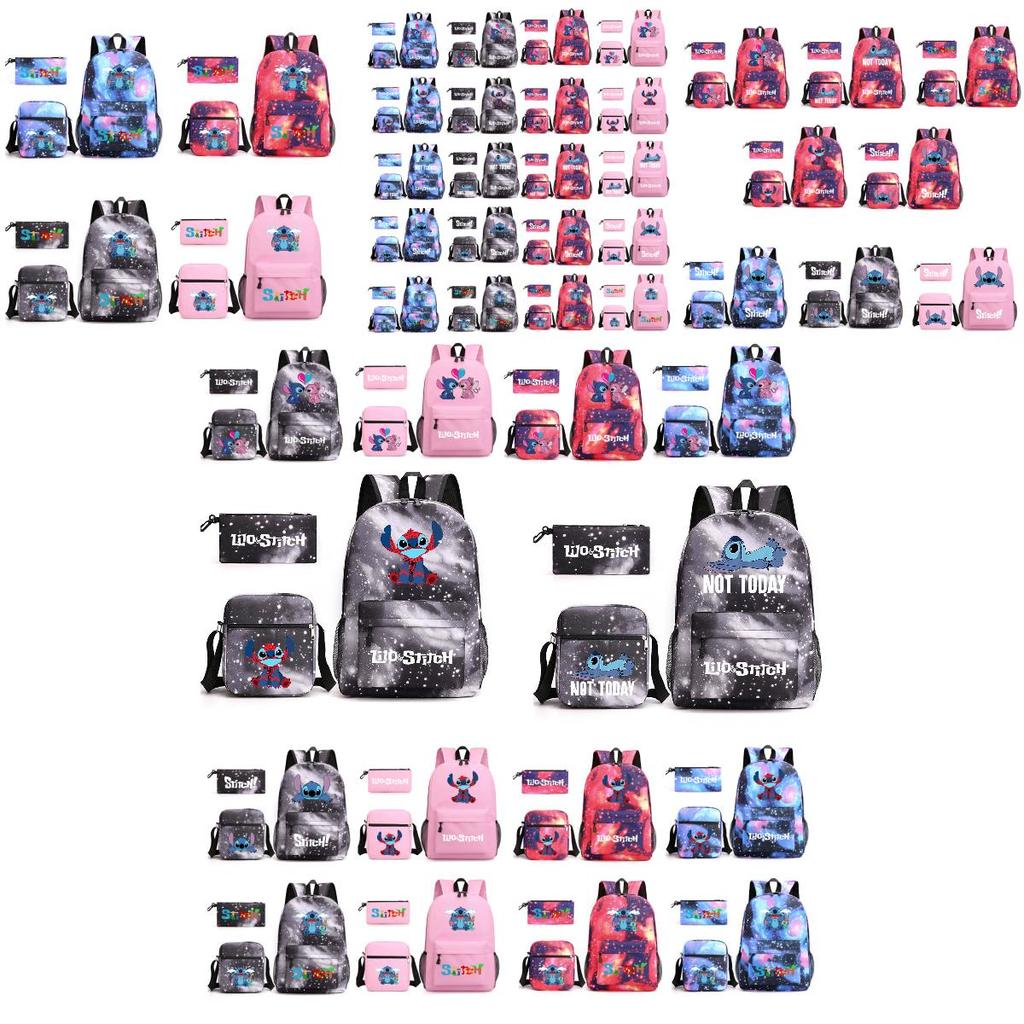 Lilo Stitch Cartoon Kids Boys Backpack Large Capacity Travel School Bag