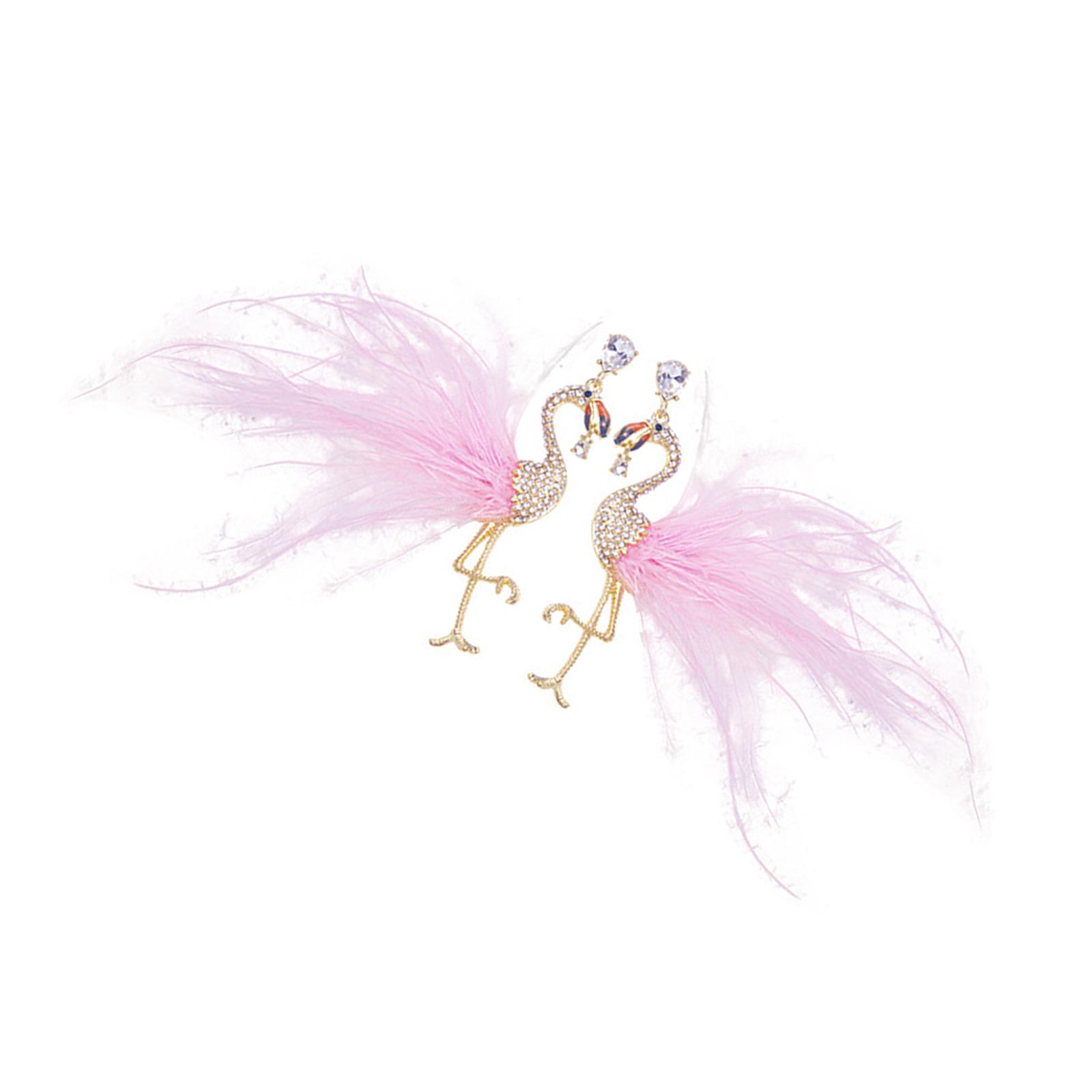 

Multipurpose Flamingo Crystals Earrings Soft Alloy Feathers Designs Elegant Everyday Wear Women Fashion Jewelry 1