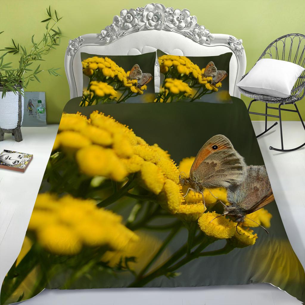 Set de lenjerie de pat pentru acasă, cu imprimare digitală 3D, husă de pilotă, față de pernă, set de lenjerie de pat, dimensiune completă, pentru pat simplu/dublu, pentru decorarea casei