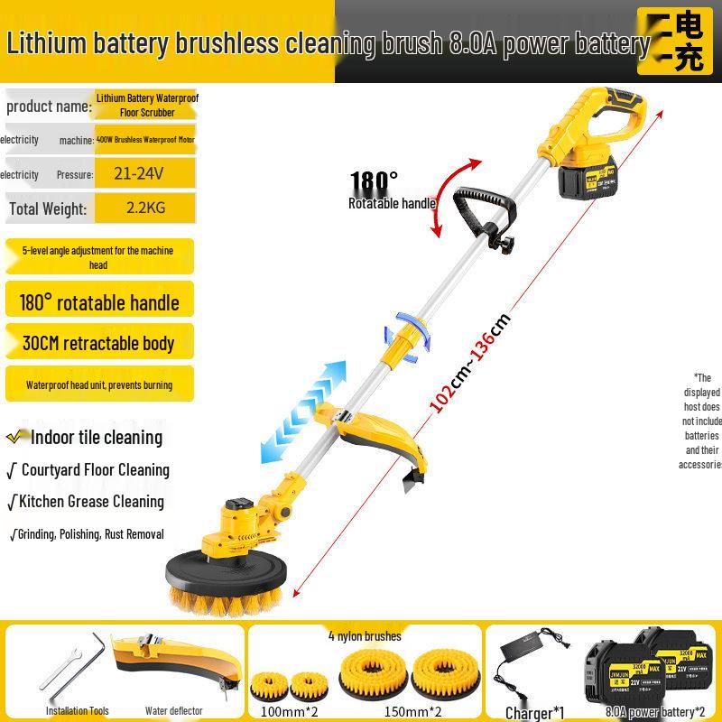 Electric Outdoor Courtyard Floor Scrubber: High-Power, Multi-Functional Cleaning Brush