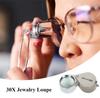 Fickjuvelerarlupp 30X 21mm Vikbart förstoringsglas Lämpligt för hobbyer Diamanter Juvelerare Mynt Frimärkssamling