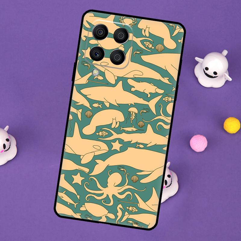 Shark and Killer Whale Cover For Samsung Galaxy M55 M15 M33 M13 M23 M53 M31 M51 M14 M34 M54 M20 M30s M52 M32 Case