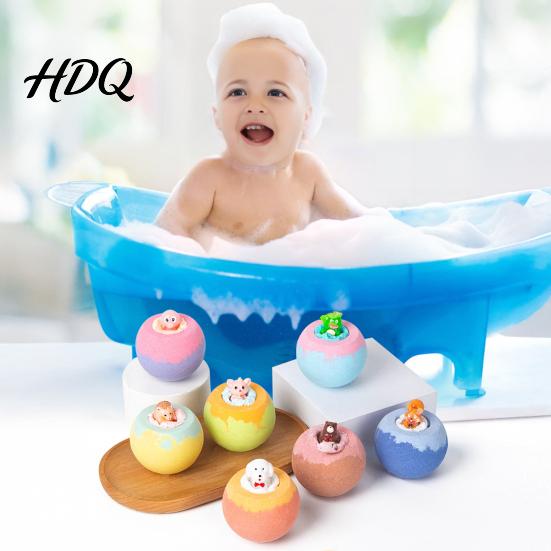 Essential Oils Fizzies Balls 1/7Pcs 100G Kids Bath Bombs with Toy Inside Plants Extract Relaxing Balls Dry Skin Moisturizing Shower Salt Ball