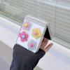 3D For Samsung Galaxy Z Flip 5 6 7 5G Flower Bracele Case Hinge Magnetic PC Shell Shockproof Protective Transparent Back Cover
