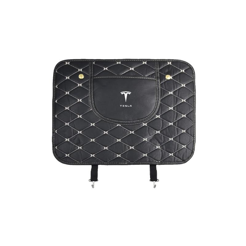 Car Anti-kick Pad Interior Leather Auto Seat Back Protector Pads Anti Scratch For Tesla Model S Model X Model Y Model 3 Roadster SpaceX