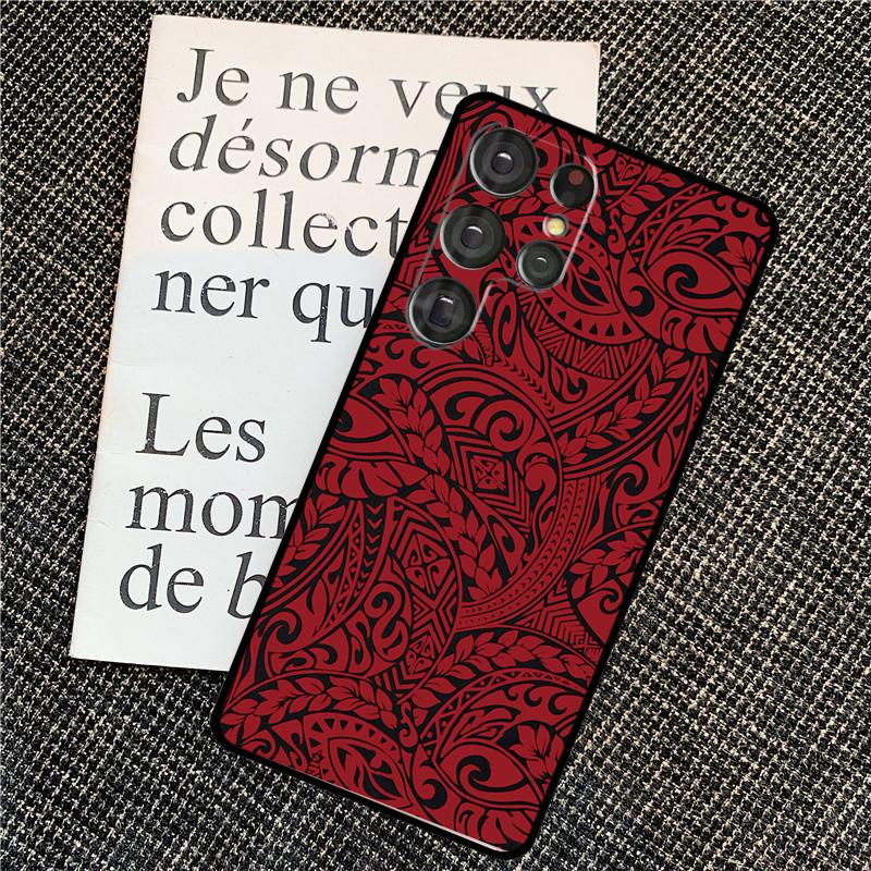 Maori Polynesian Samoan Tribal Cover For Samsung Galaxy S24 Ultra S22 S23 Plus S20 S21 FE S8 S9 S10 Note 10 20 Ultra Case