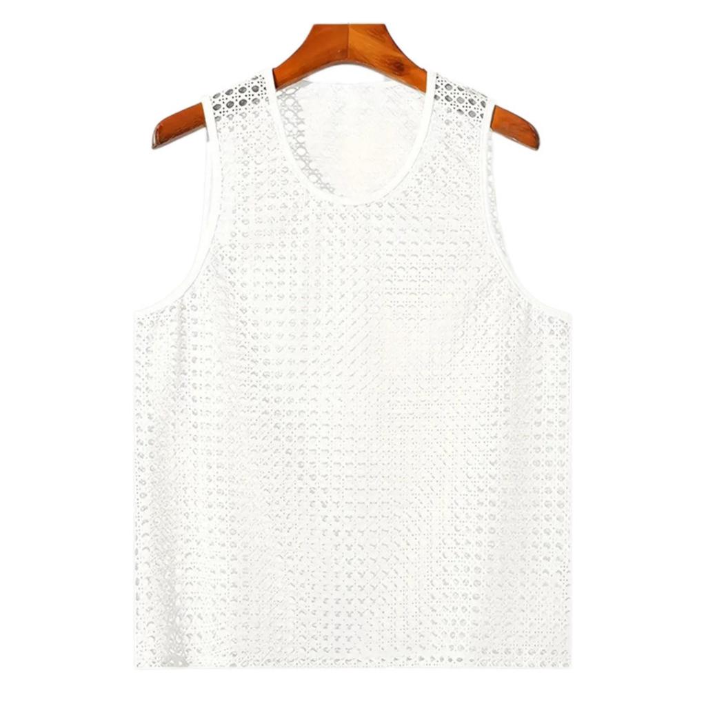 Hollow Fitness Sports Sleeveless T-shirt Sexy Knitted Vest